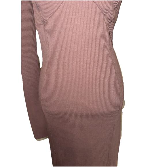 ASOS DESIGN Tall One Shoulder Long Sleeve Rib Midi Dress Size US 16 - Picture 4 of 11